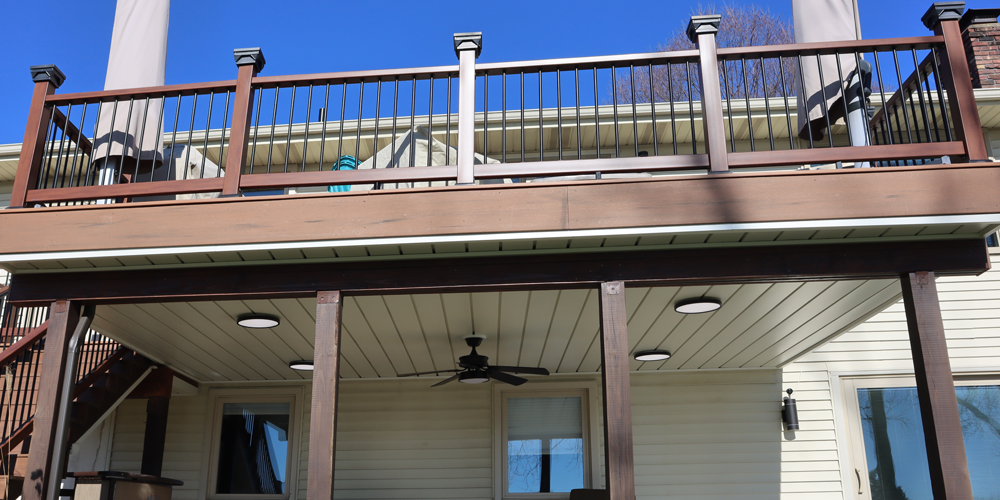 The same deck with a finished Under Deck Oasis ceiling