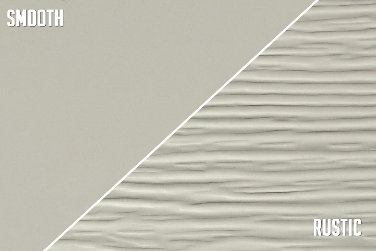 Close view of a smooth white Under Deck Oasis panel
