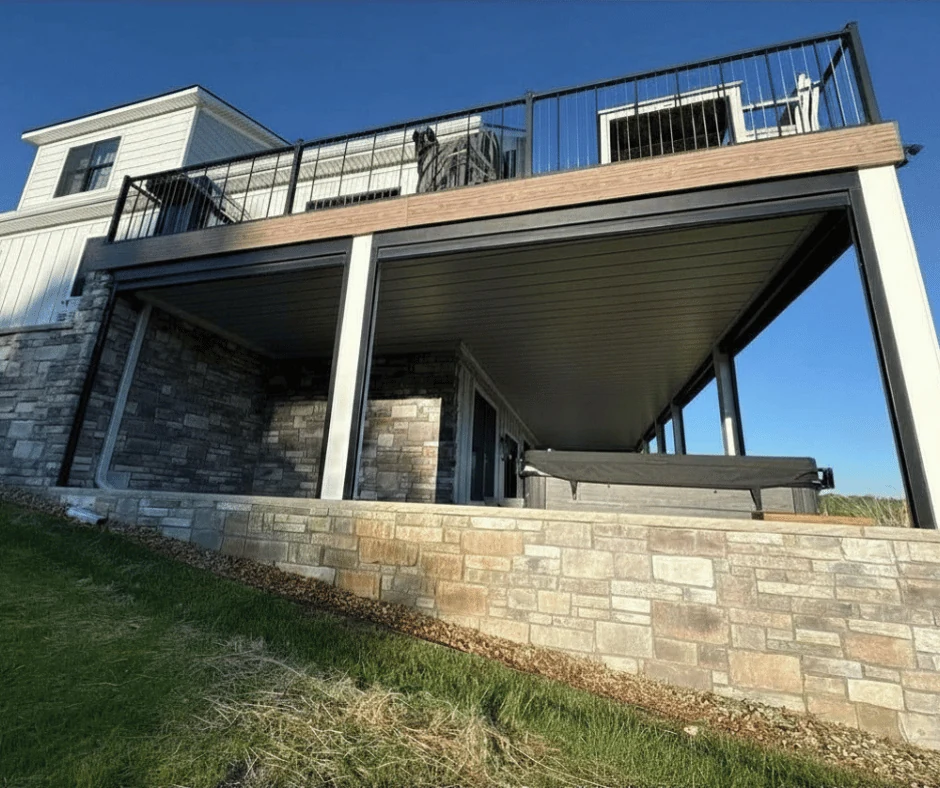 Completed enclosed under deck space