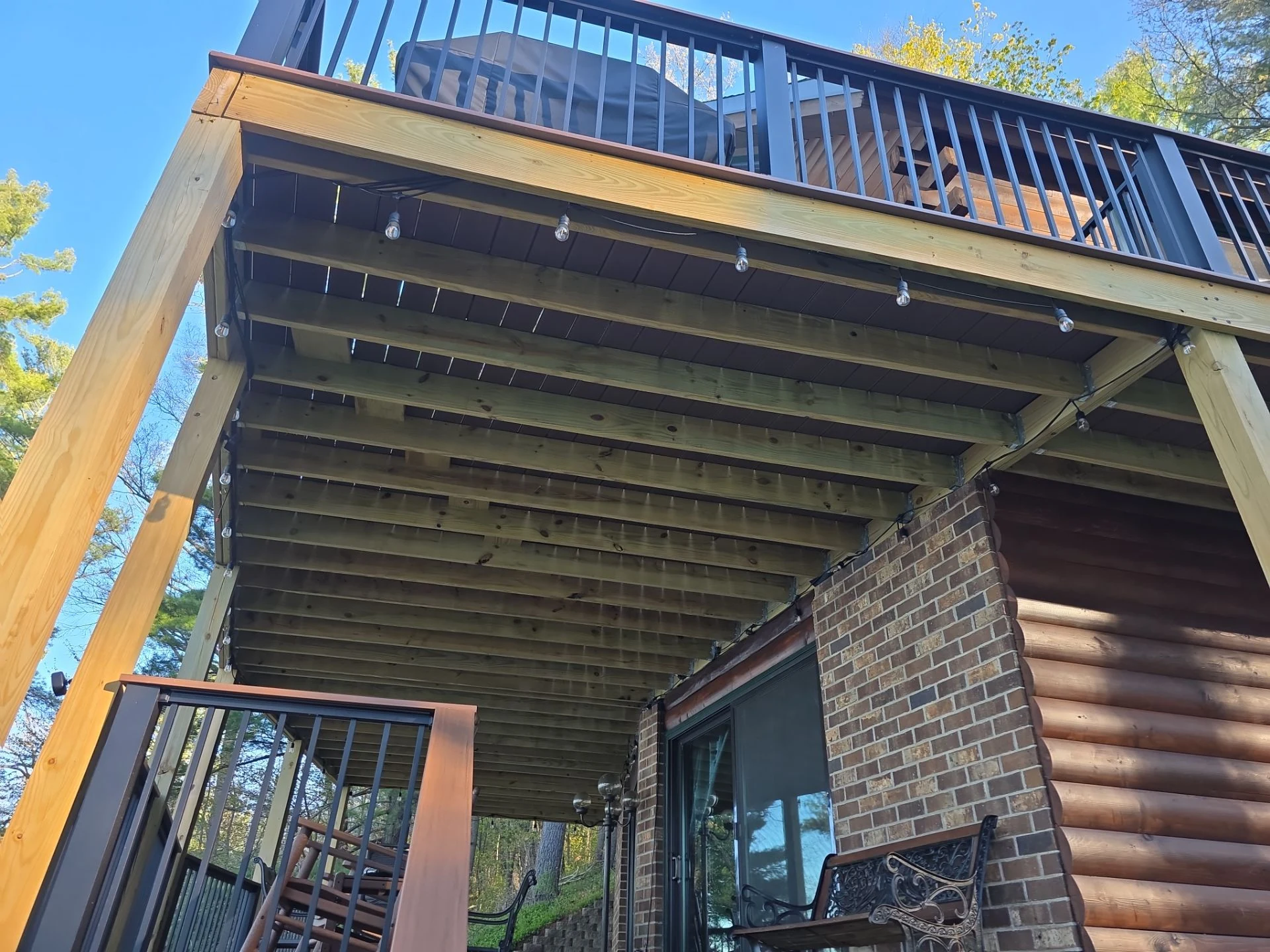 Lakefront porch before the ceiling was installed