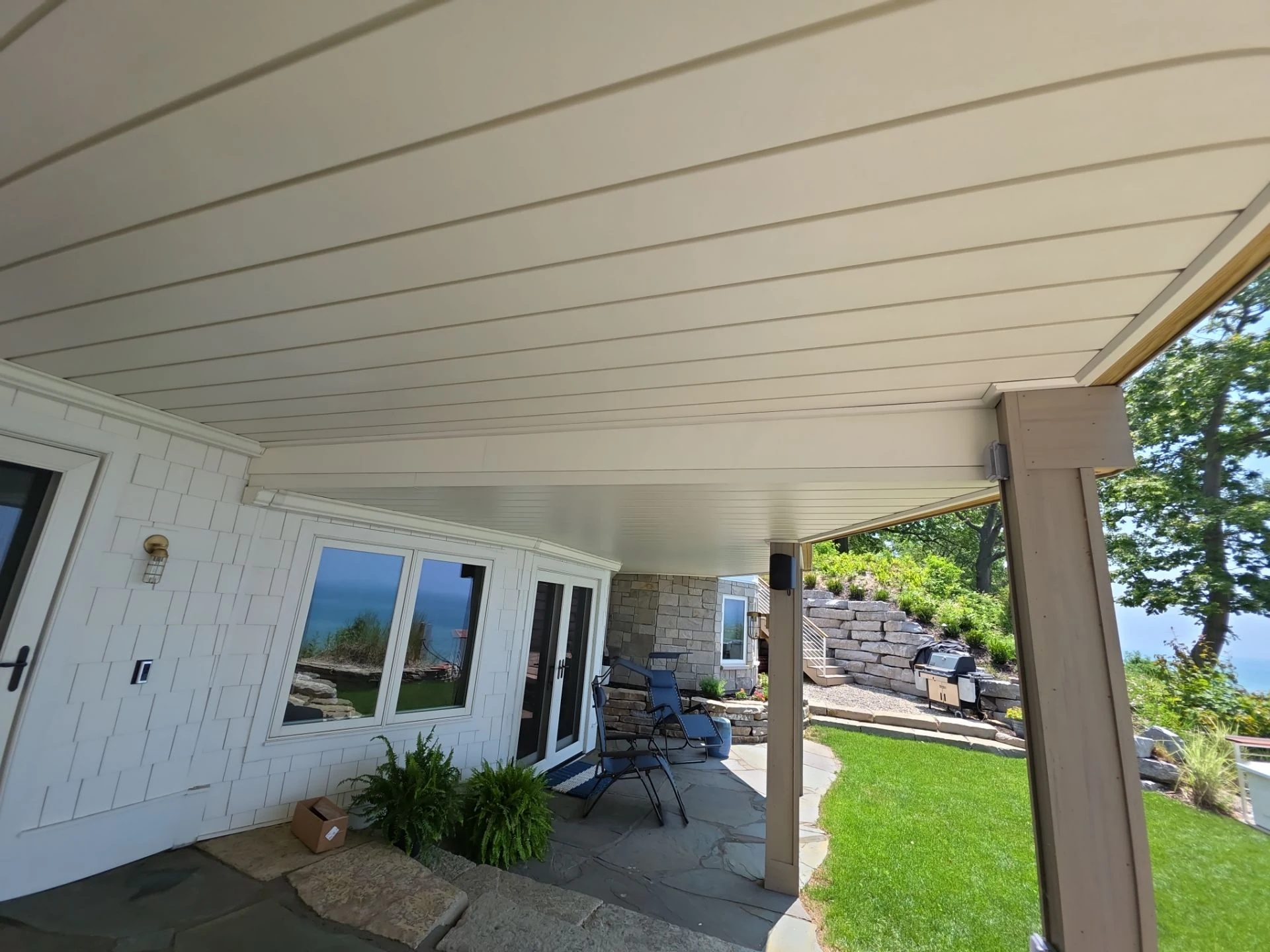 Two-level Rustic Champagne ceiling detail