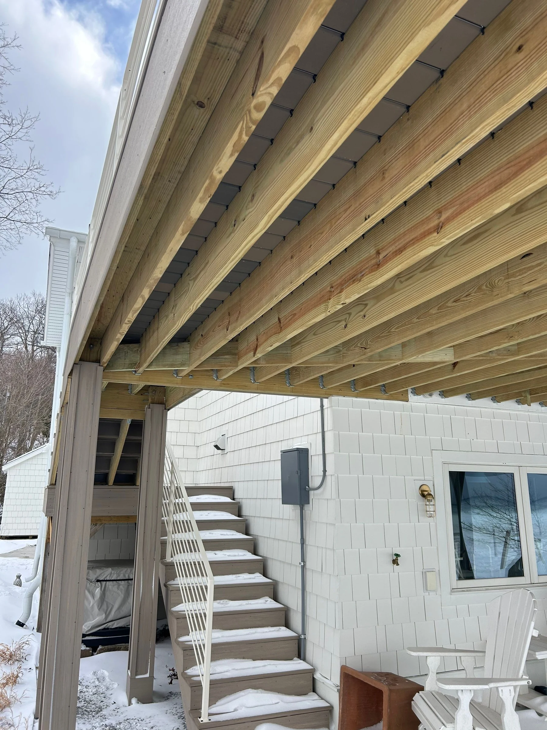 Existing West Olive deck structure before work