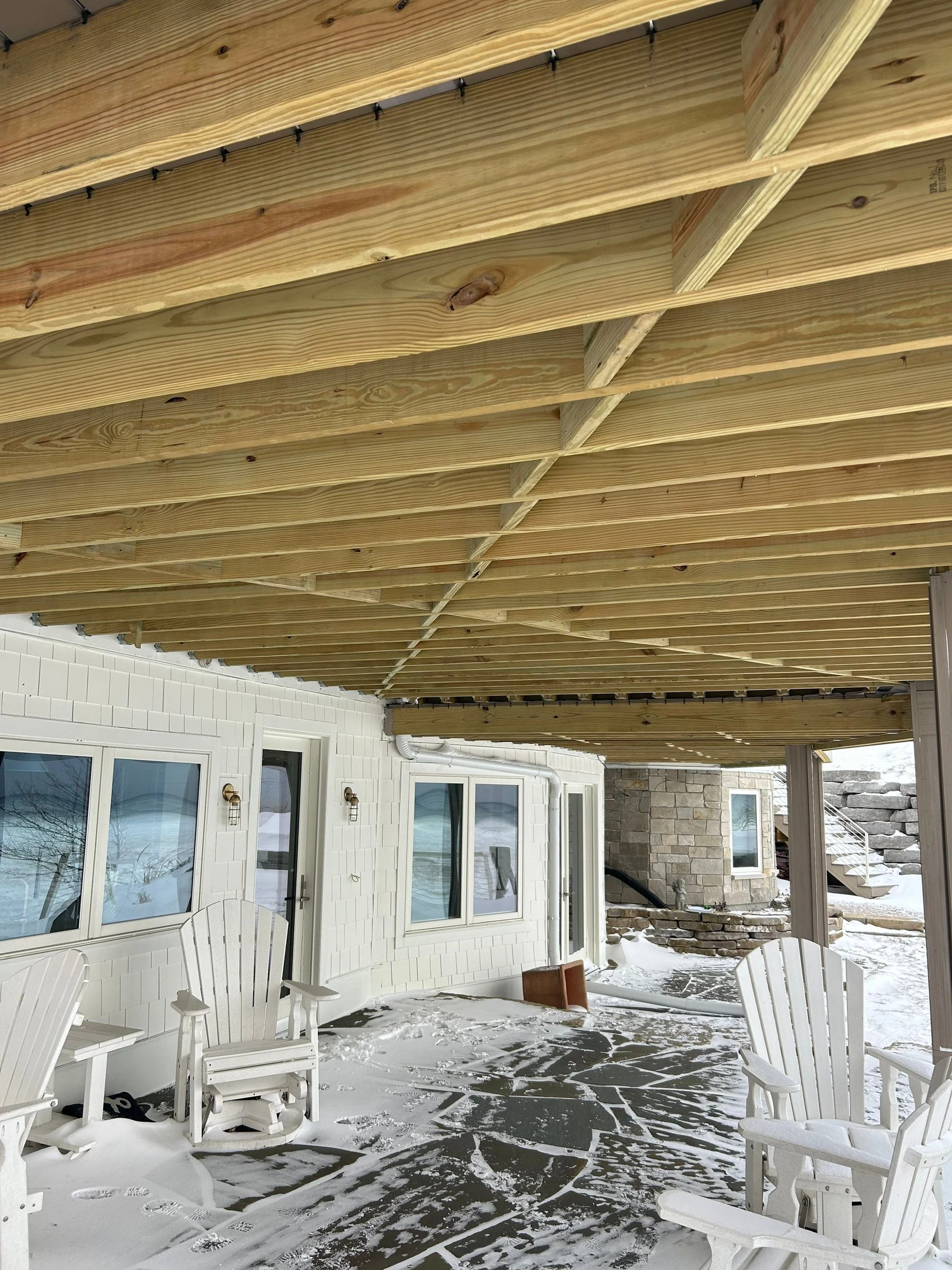 West Olive patio before the ceiling installation